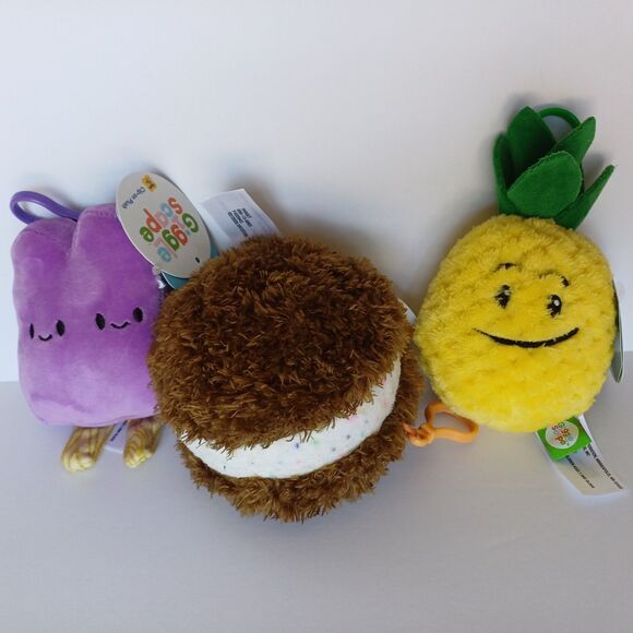 Back-to-School Bag clip-on bundle giggle scape plush Burger/pine apple/ice cream - Picture 1 of 10